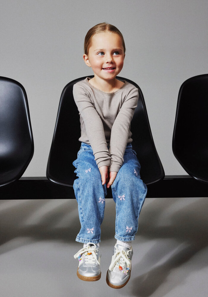 Name It NMFBELLA MOM EMB JEANS 3285-BE NOOS Medium Blue Denim BOWS