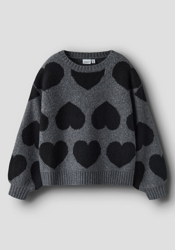 Name It NKFBRENA LS LOOSE KNIT Dark Grey Melange