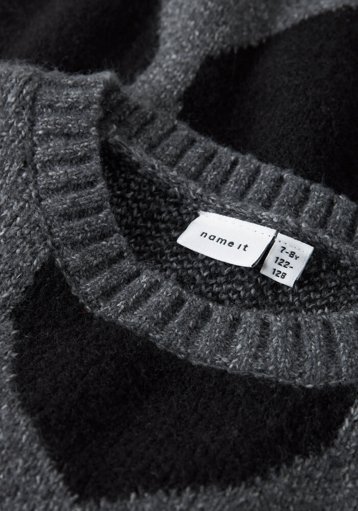 Name It NKFBRENA LS LOOSE KNIT Dark Grey Melange