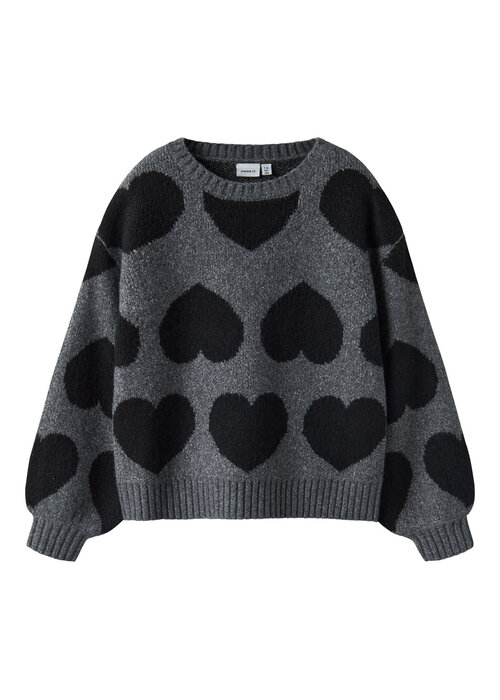 Name it Name It NKFBRENA LS LOOSE KNIT Dark Grey Melange