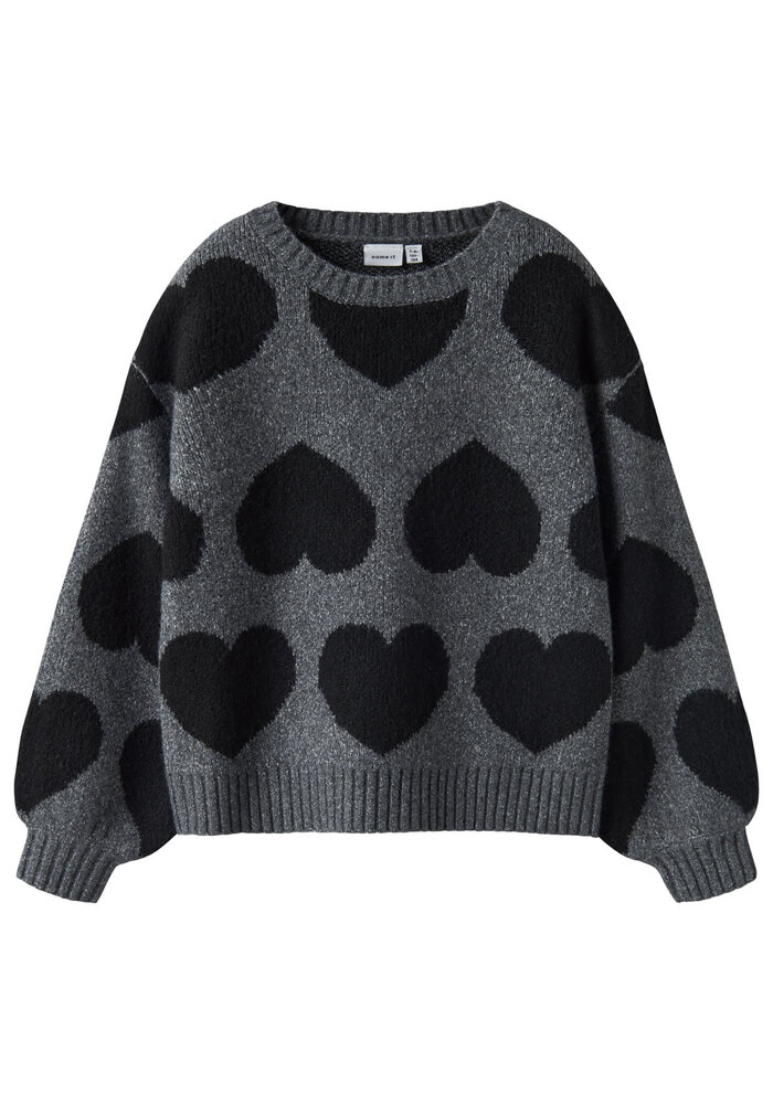 Name It NKFBRENA LS LOOSE KNIT Dark Grey Melange