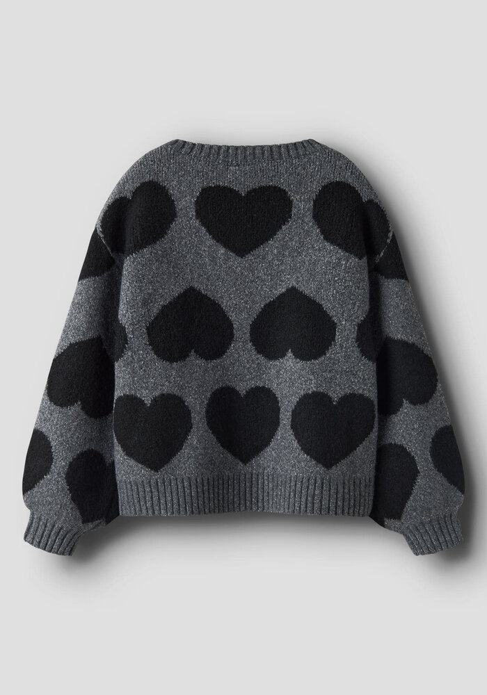 Name It NKFBRENA LS LOOSE KNIT Dark Grey Melange