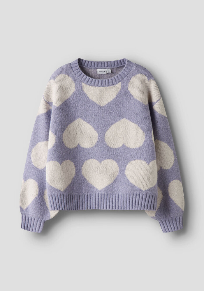 Name It NKFBRENA LS LOOSE KNIT Lavender Gray