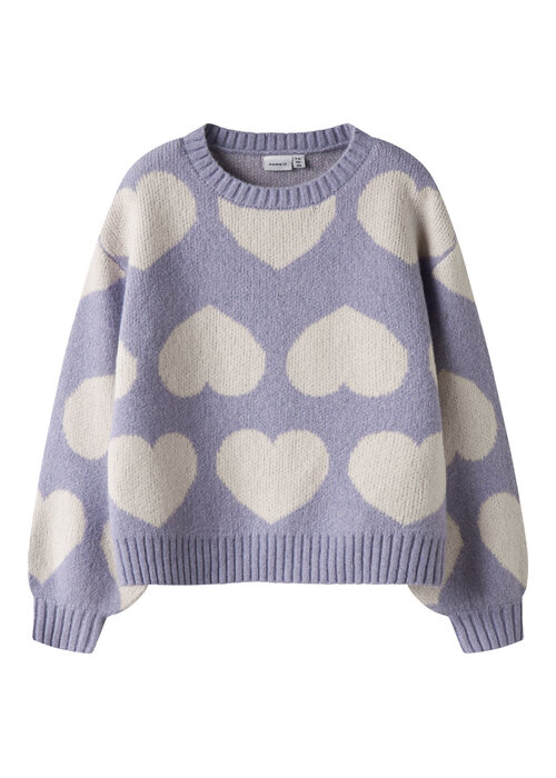 Name it Name It NKFBRENA LS LOOSE KNIT Lavender Gray