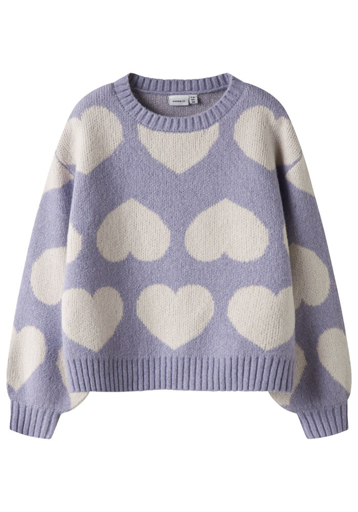 Name It NKFBRENA LS LOOSE KNIT Lavender Gray