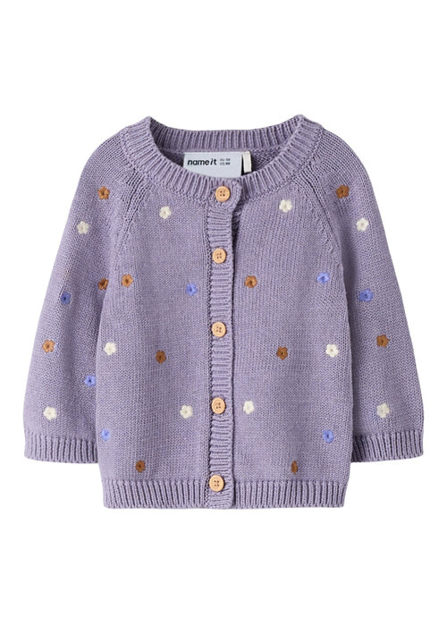 Name it Name It NBFTIFLOW LS KNIT CARD Lavender Gray