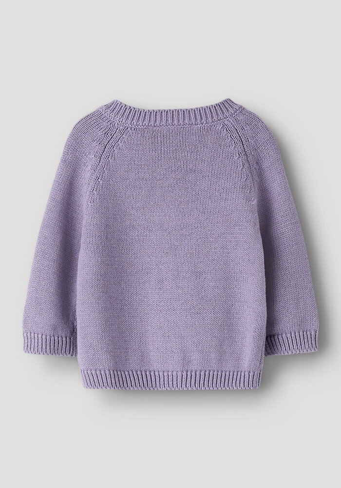 Name It NBFTIFLOW LS KNIT CARD Lavender Gray