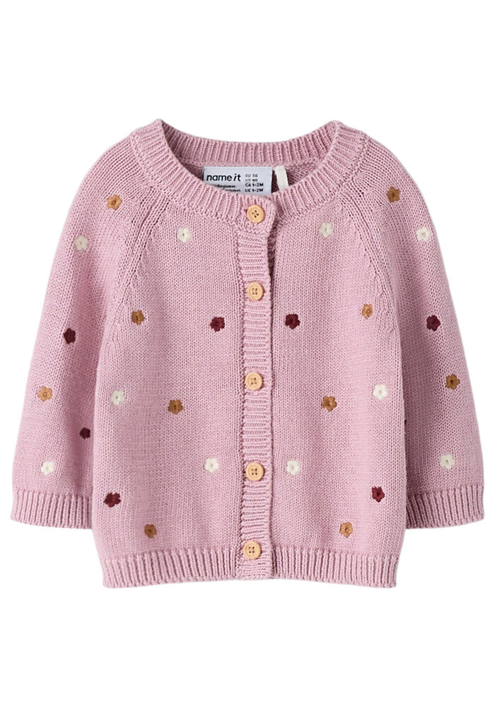 Name It NBFTIFLOW LS KNIT CARD Dawn Pink