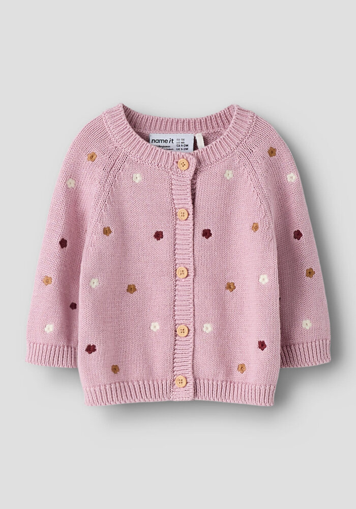 Name It NBFTIFLOW LS KNIT CARD Dawn Pink