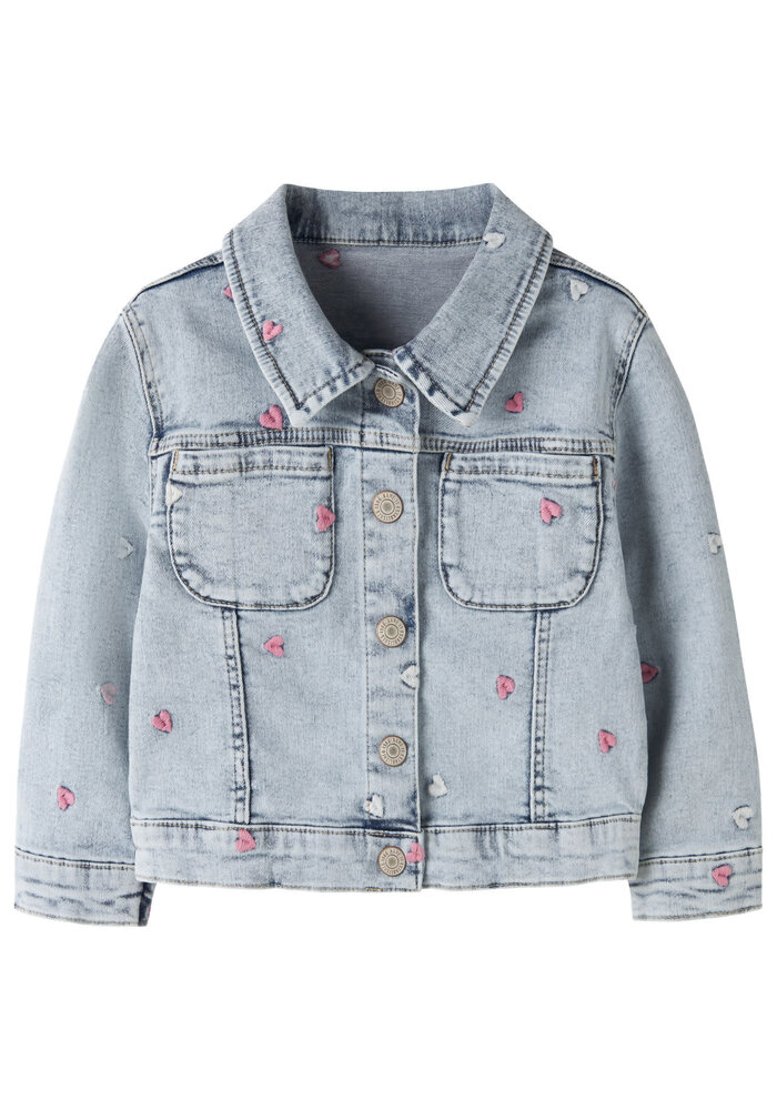 Name It NMFELISA DNM EMB JACKET 2633-FR T Light Blue Bleached Denim