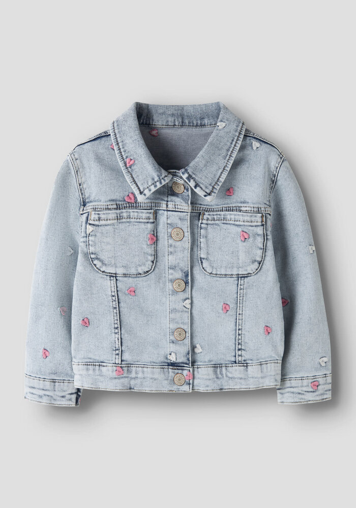 Name It NMFELISA DNM EMB JACKET 2633-FR T Light Blue Bleached Denim