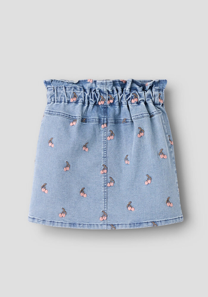 Lil' Atelier NMFDEVA LOOSE DNM EMB SKIRT 2024-ES LIL Medium Blue Denim CHERRY