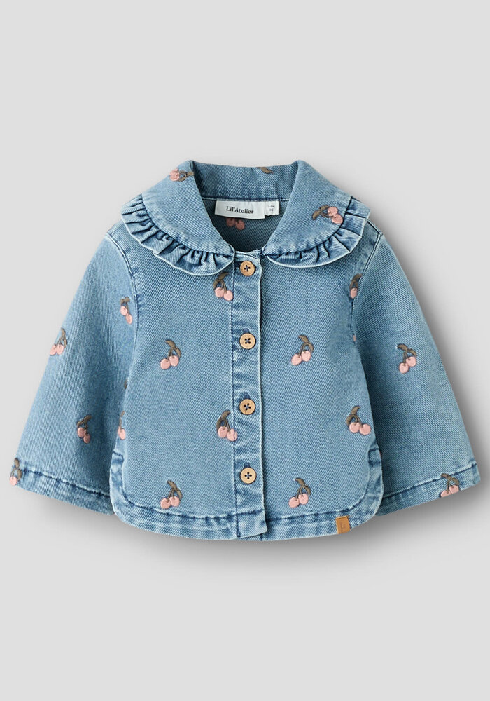 Lil' Atelier NBFDEVA LOOSE DNM EMB JACKET 2024-ES LIL Medium Blue Denim CHERRY