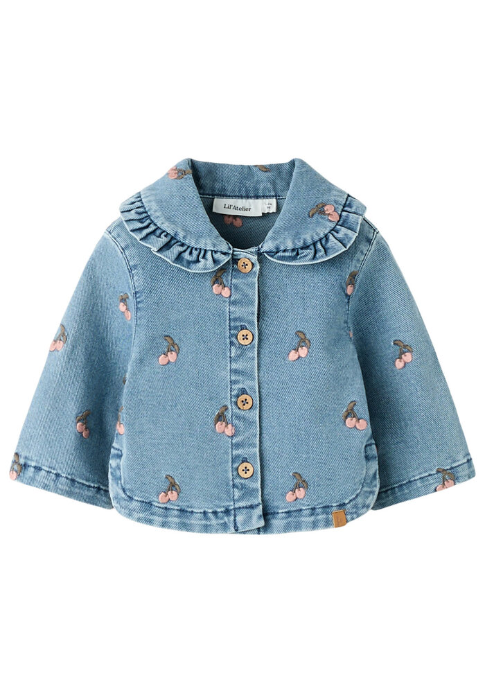 Lil' Atelier NBFDEVA LOOSE DNM EMB JACKET 2024-ES LIL Medium Blue Denim CHERRY