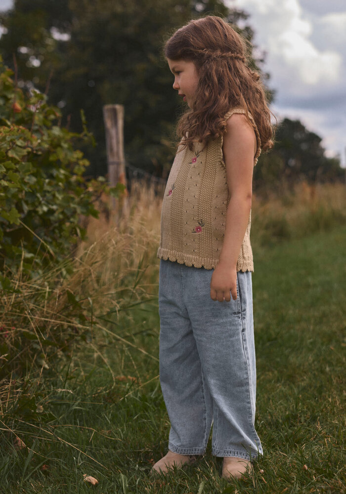 Lil' Atelier NMFHALYN STRAP KNIT TOP LIL Mojave Desert