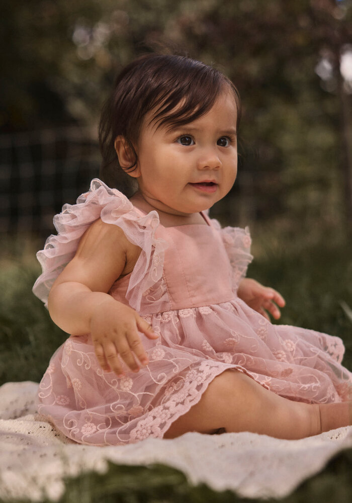 Lil' Atelier NBFFEYA SL TULLE BODY DRESS LIL Peach Whip