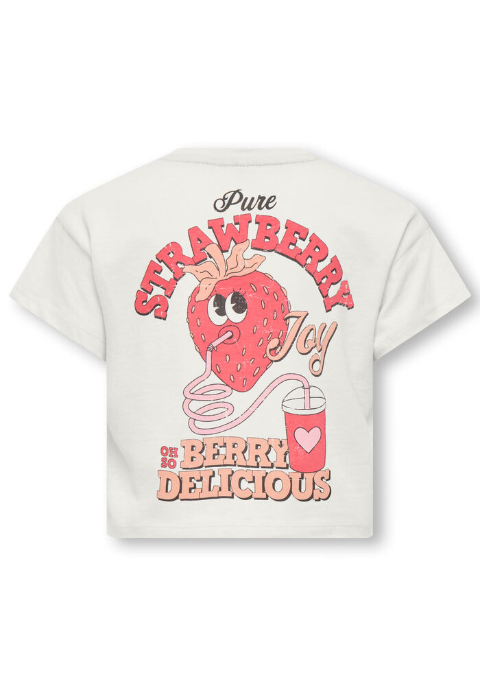 Only Kids KMGBELINDA LIFE SS REG PRINTED TEE JRS Cloud Dancer Joy