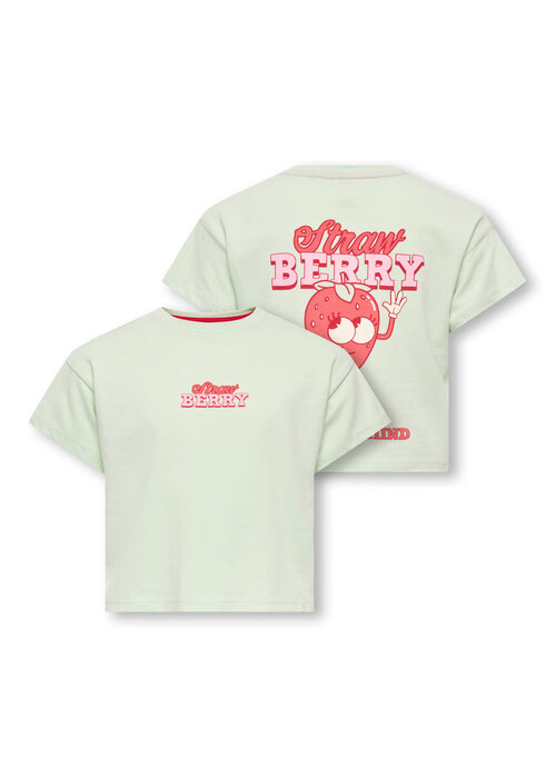 Only Kids Only Kids KMGBELINDA LIFE SS REG PRINTED TEE JRS Green Lily Strawberry