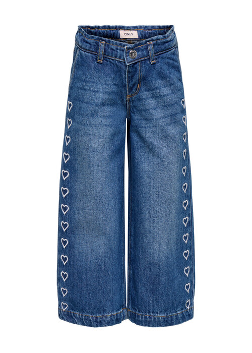 Only Kids Only Kids KMGCOMET HEART WIDE DNM DIA3020 NOOS Medium Blue Denim HEART EMBROIDERY