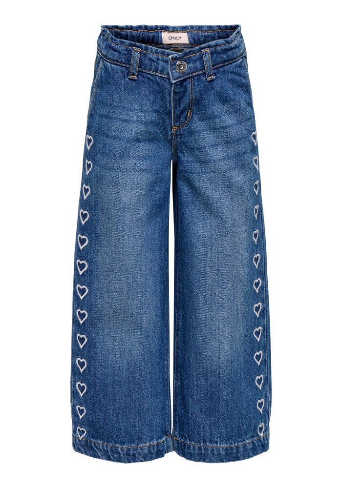 Only Kids KMGCOMET HEART WIDE DNM DIA3020 NOOS Medium Blue Denim HEART EMBROIDERY