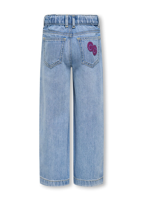 Only Kids Only Kids KMGCOMET SMILEY WIDE DNM NOOS Light Blue Denim