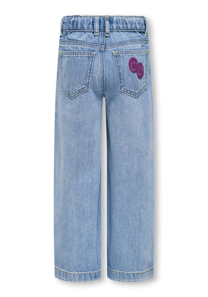 Only Kids KMGCOMET SMILEY WIDE DNM NOOS Light Blue Denim