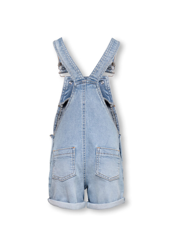 Only Kids KMGLUCY STRAIGHT BERRY OVERALL DNM Light Blue Denim STRAWBERRY EMBROIDERY