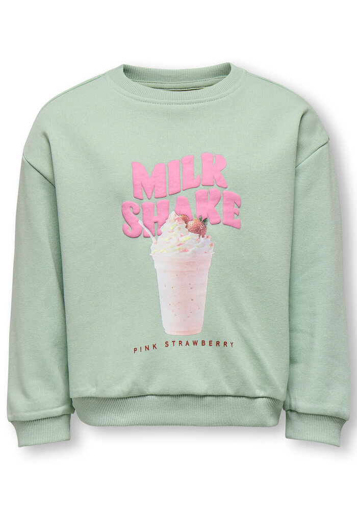 Only Kids KMGSINA LS LOOSE PRINTED O-NECK UB SWT Aqua Foam Milkshake
