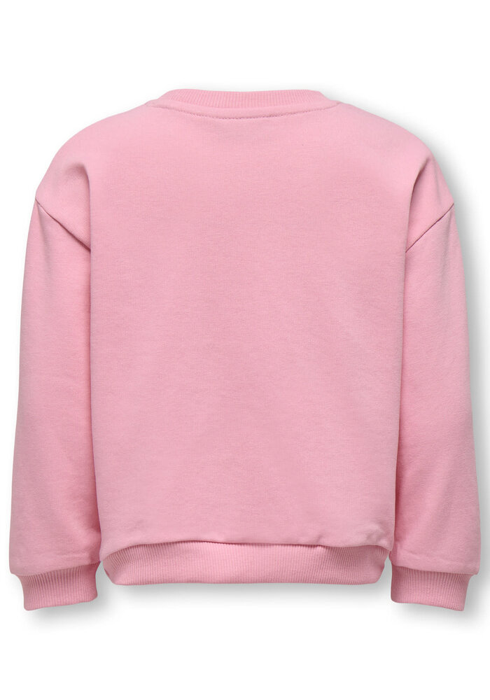 Only Kids KMGSINA LS LOOSE PRINTED O-NECK UB SWT Romance Rose Strawberry