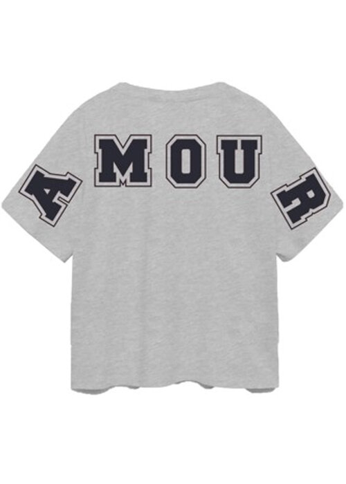 Only Kids Only Kids KOGAMOURA LIFE SS REG PRINT TOP CS JRS Light Grey Melange AMOUR Night Sky