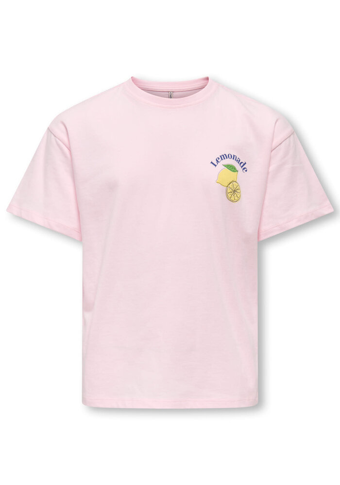 Only Kids KOGCANA LIFE SS LOOSE PRINTED TOP JRS Barely Pink Lemonade