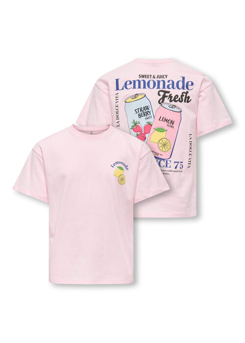 Only Kids Only Kids KOGCANA LIFE SS LOOSE PRINTED TOP JRS Barely Pink Lemonade