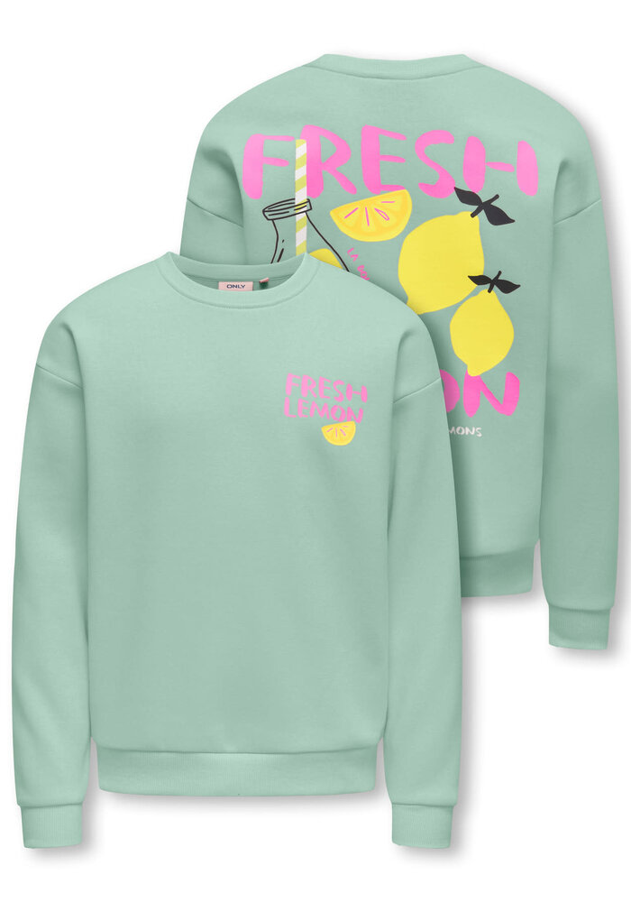 Only Kids KOGCANASTA LS LOOSE PRINTED UB SWT Aqua Foam Lemon