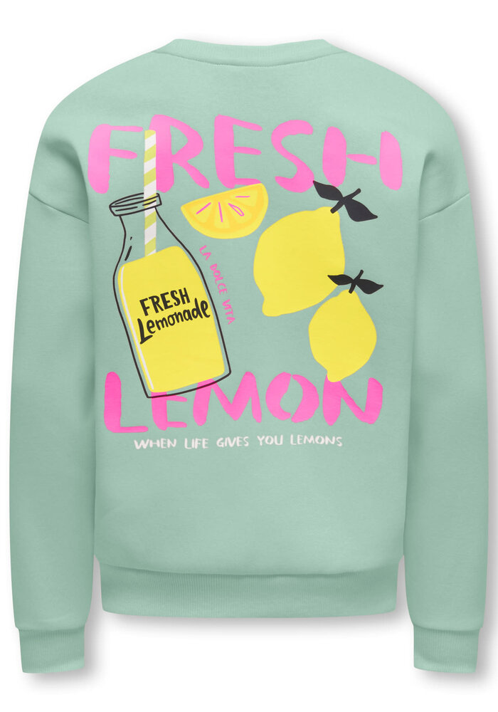 Only Kids KOGCANASTA LS LOOSE PRINTED UB SWT Aqua Foam Lemon