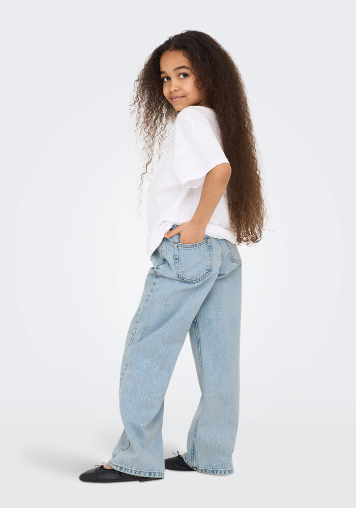 Only Kids KOGCOBAIN RHINESTONE WIDE DNM AZG NOOS Light Blue Denim