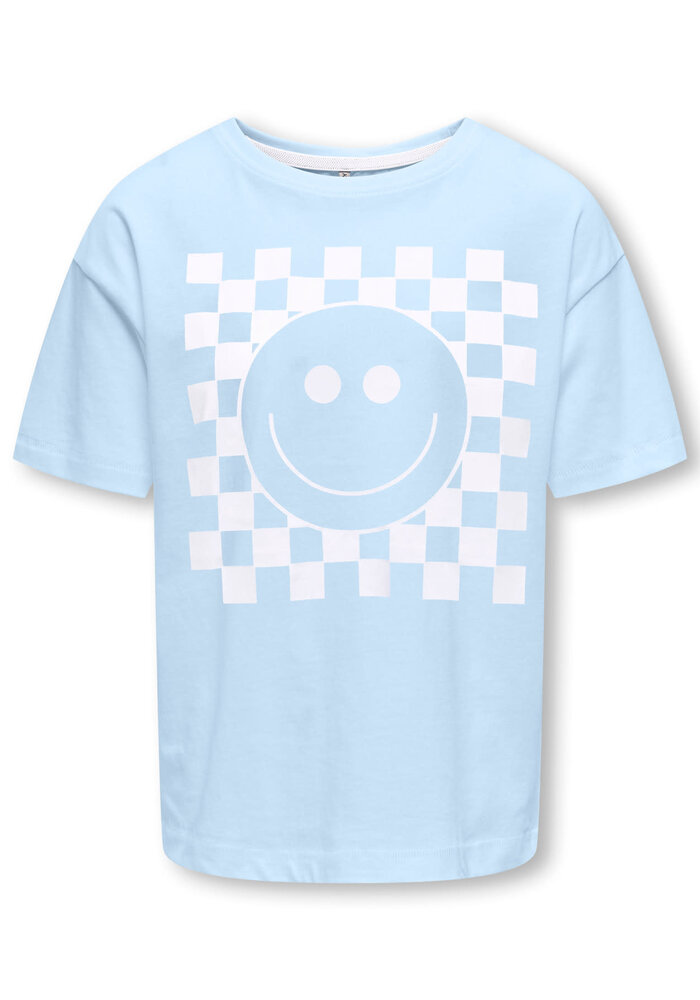 Only Kids KOGCARTY LIFE S/S TEE BOX CS JRS Cashmere Blue CheckSmiley