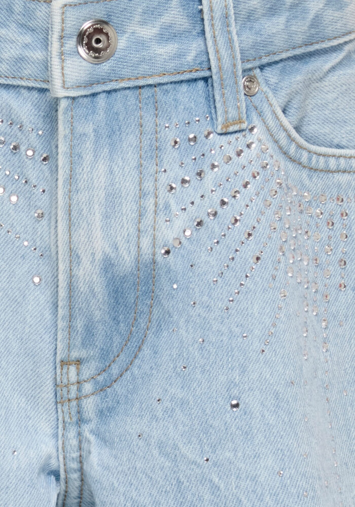 Only Kids KOGGABI HW RW RS SHORTS AZG822 DNM Light Blue Denim RHINESTONES