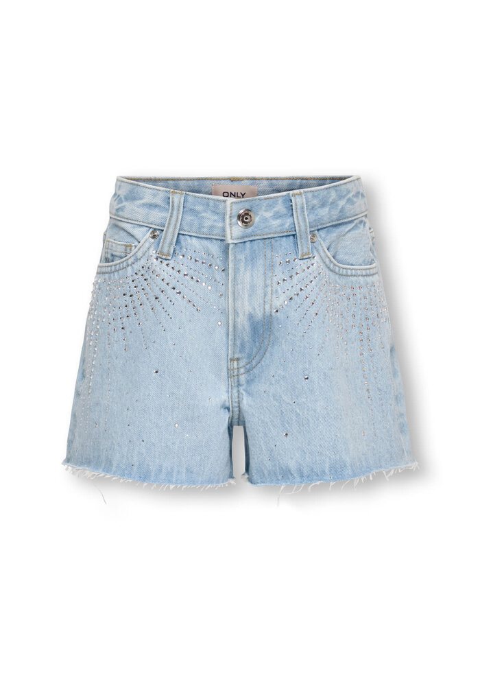 Only Kids KOGGABI HW RW RS SHORTS AZG822 DNM Light Blue Denim RHINESTONES
