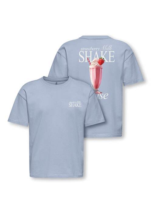 Only Kids Only Kids KOGHELEN LIFE S/S LOOSE TEE JRS NOOS Soft Chambray Milkshake