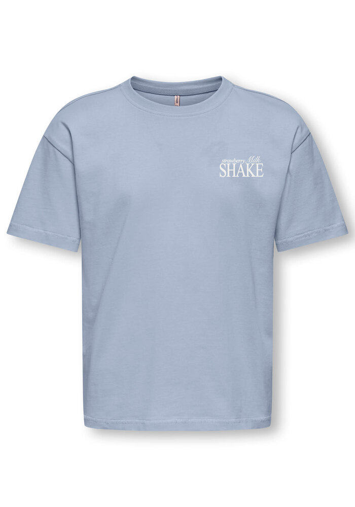 Only Kids KOGHELEN LIFE S/S LOOSE TEE JRS NOOS Soft Chambray Milkshake