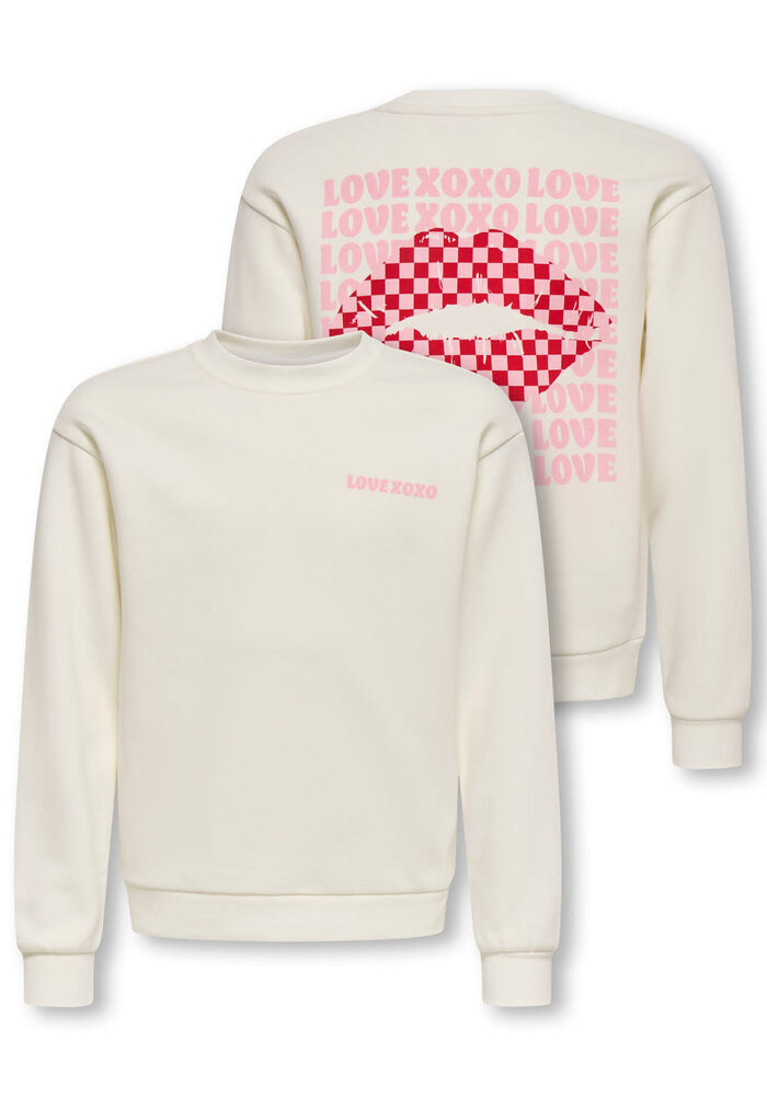 Only Kids KOGLOVELY LIFE LS BOXY PRINTED SWT Tofu Lips