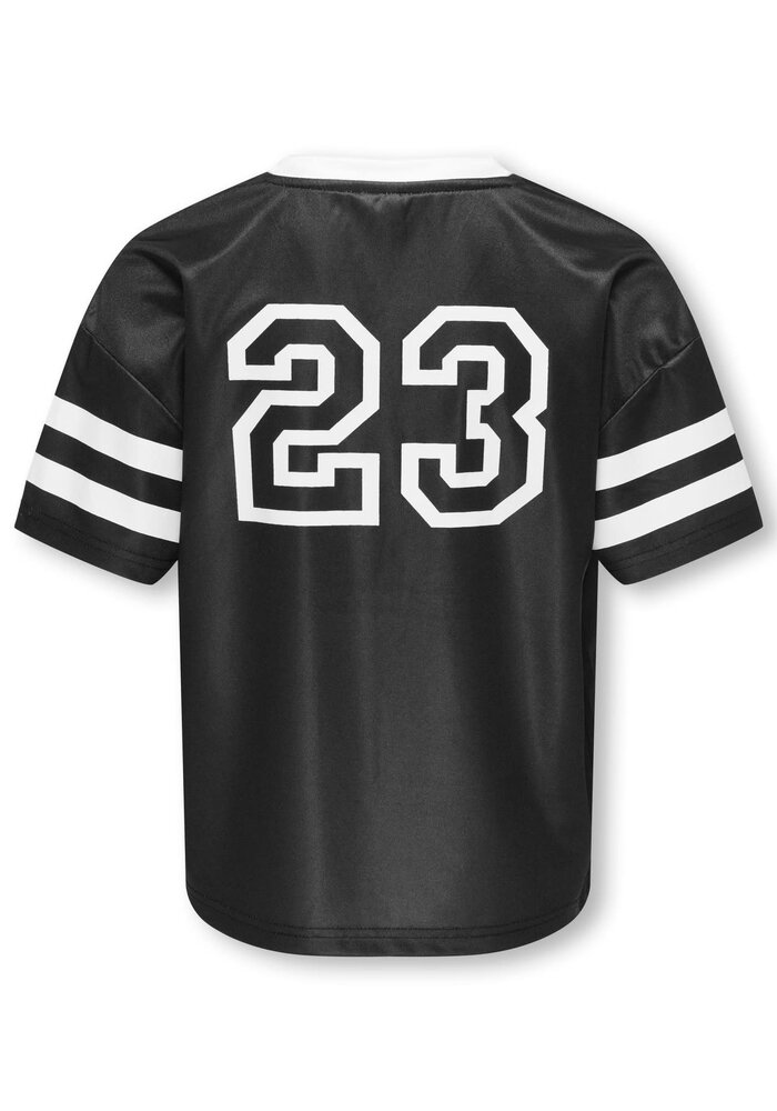 Only Kids KOGLULU S/S V-NECK SPORTY TOP CS JRS Black White SOHO/23