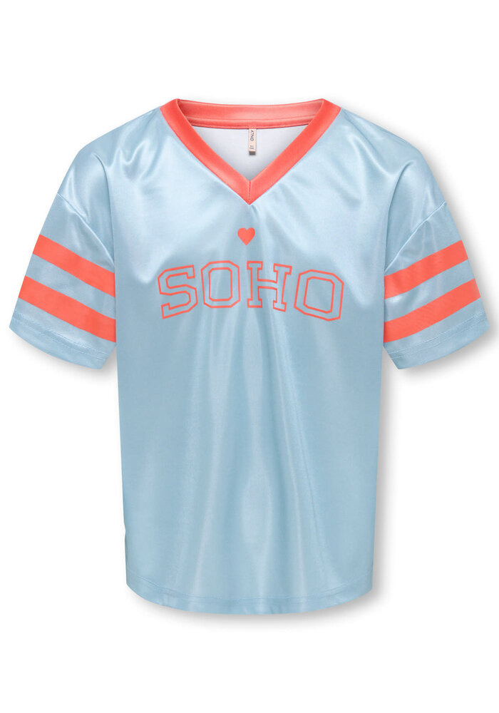 Only Kids KOGLULU S/S V-NECK SPORTY TOP CS JRS Soft Chambray Tiger LilySOHO/23