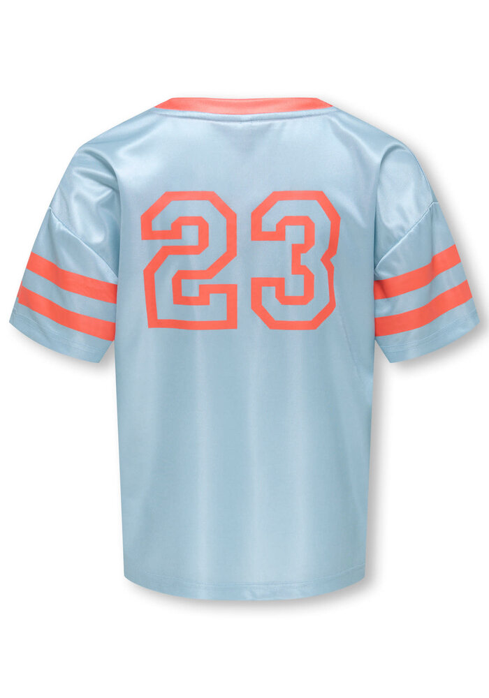 Only Kids KOGLULU S/S V-NECK SPORTY TOP CS JRS Soft Chambray Tiger LilySOHO/23