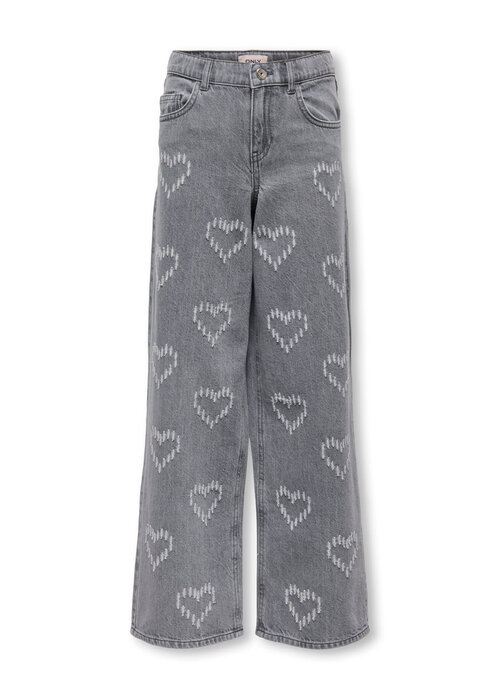Only Kids Only Kids KOGLUMI HW WIDE DNM PIM990 Light Grey Denim HEARTS