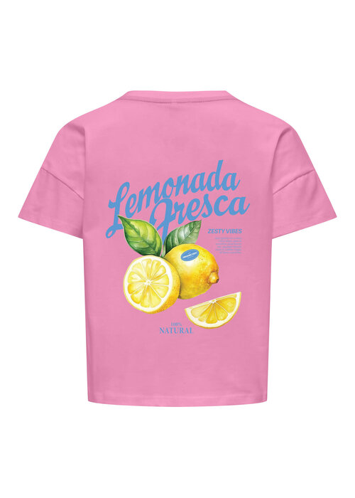 Only Kids Only Kids KOGMELLIE LIFE S/S LOOSE PRINT TOP JRS Begonia Pink Lemon