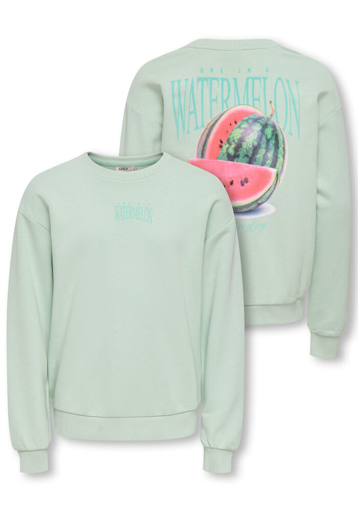 Only Kids KOGPHILEA LIFE L/S LOOSE UB VD SWT NOOS Aqua Foam Watermelon