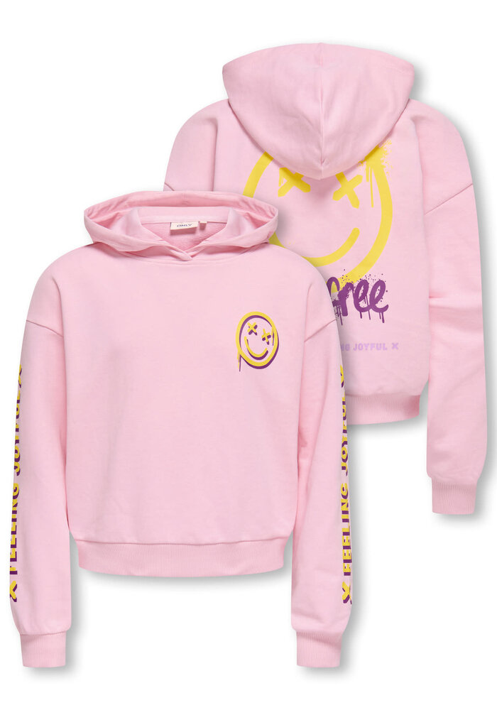 Only Kids KOGSMILE LIFE L/S HOOD UB SWT NOOS Romance Rose Carefree