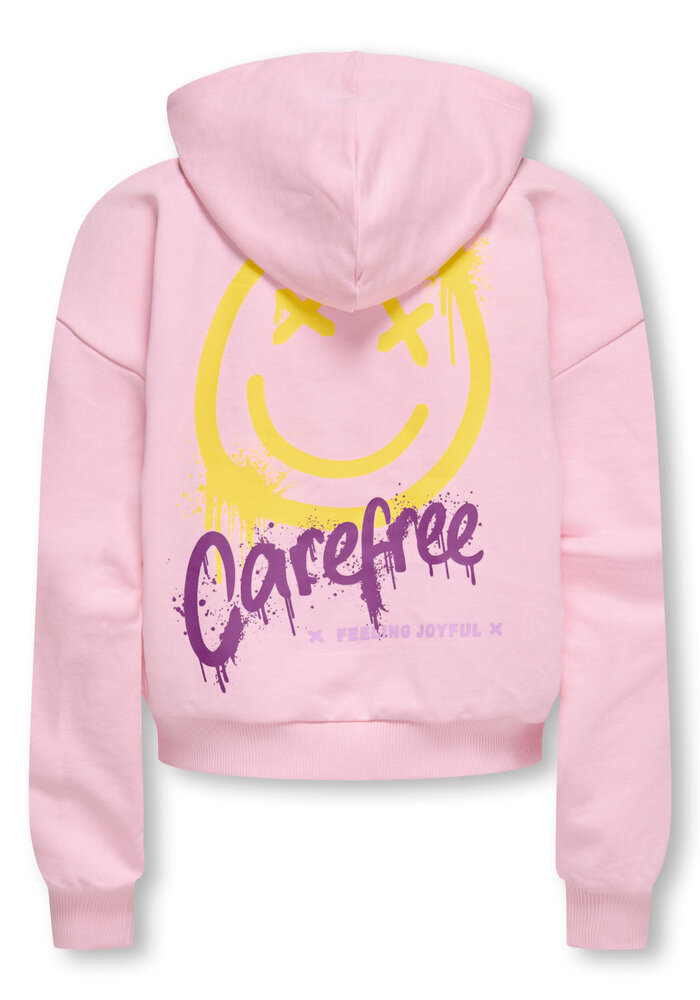Only Kids KOGSMILE LIFE L/S HOOD UB SWT NOOS Romance Rose Carefree