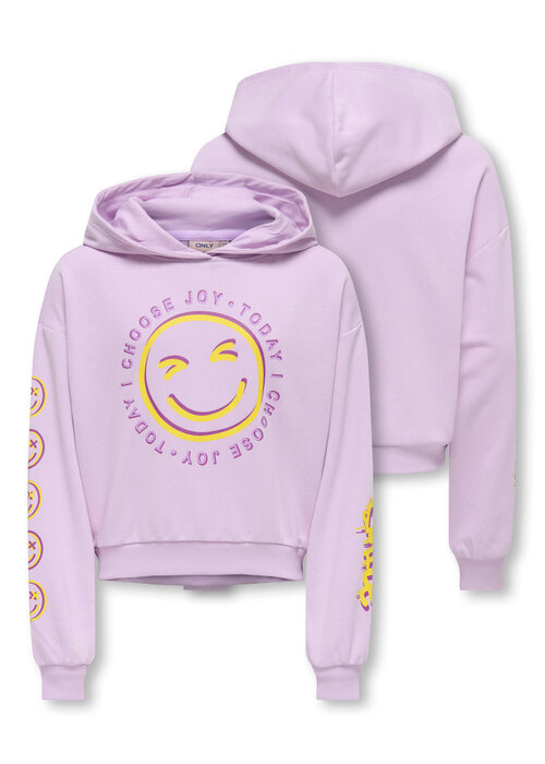 Only Kids Only Kids KOGSMILE LIFE L/S HOOD UB SWT NOOS Orchid Bloom Cheerful